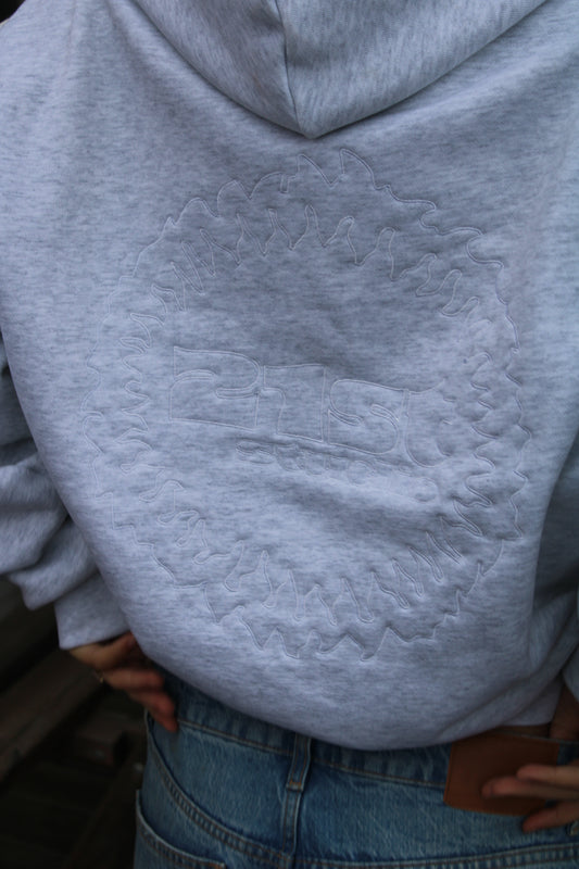 Heavyweight Zip up Hoodie (Light Grey)