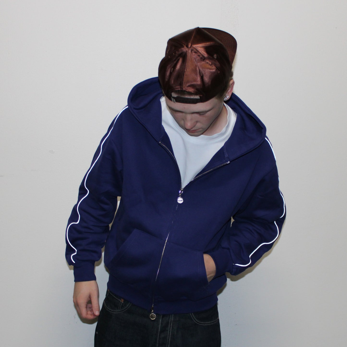 Heavyweight Zip up Hoodie (Navy Blue)