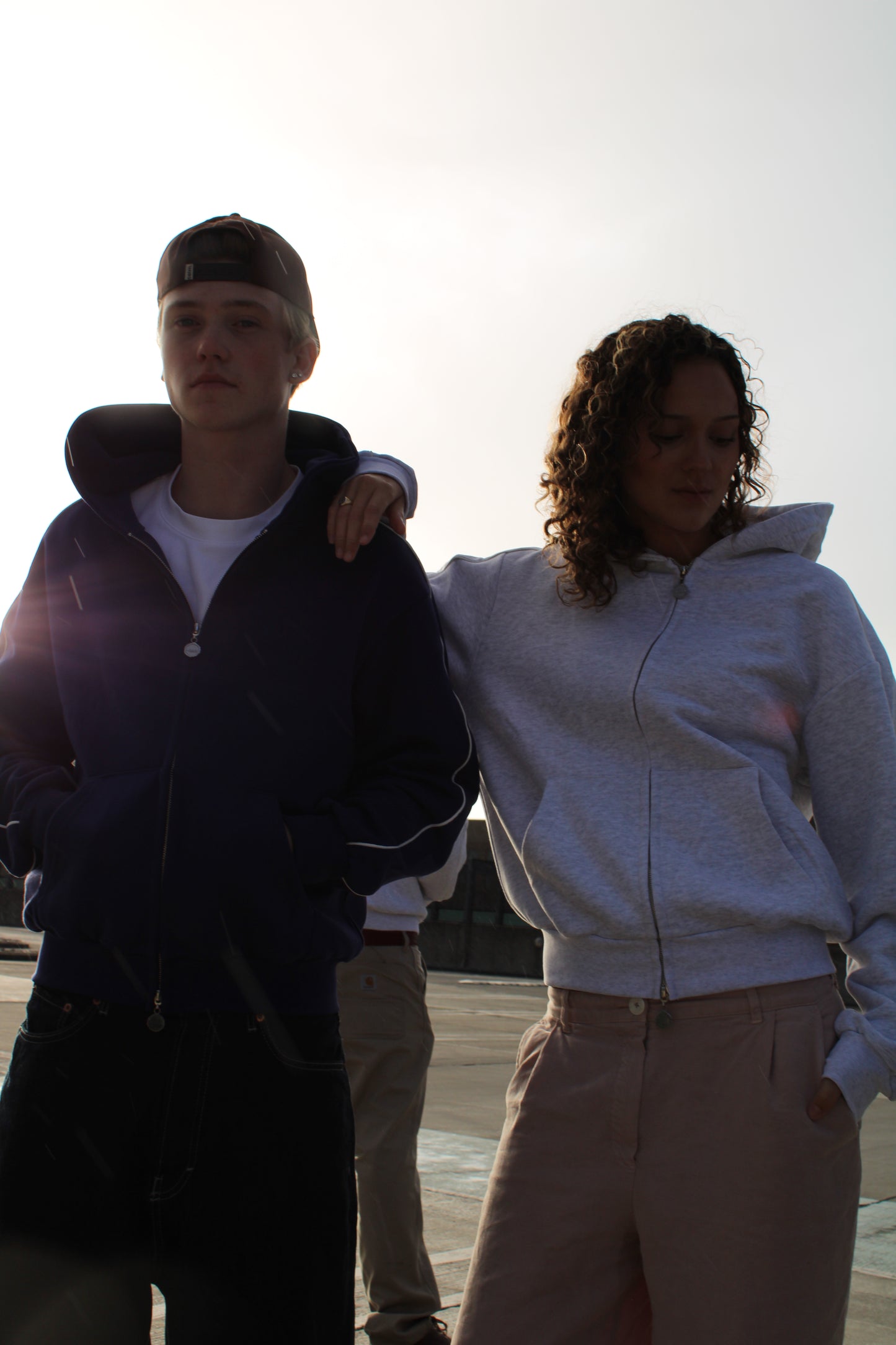Heavyweight Zip up Hoodie (Light Grey)