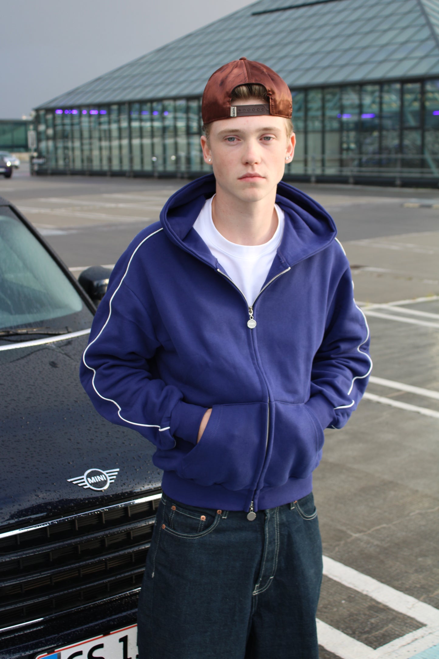 Heavyweight Zip up Hoodie (Navy Blue)